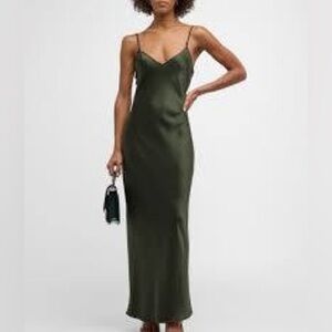 NWT Frame Silk Maxi Slip Cami Dress Black XS